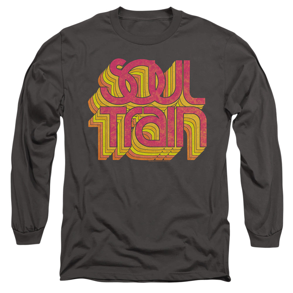 Bet Soul Train Vibing Logo Mens Long Sleeve Shirt Charcoal Officially Licensed