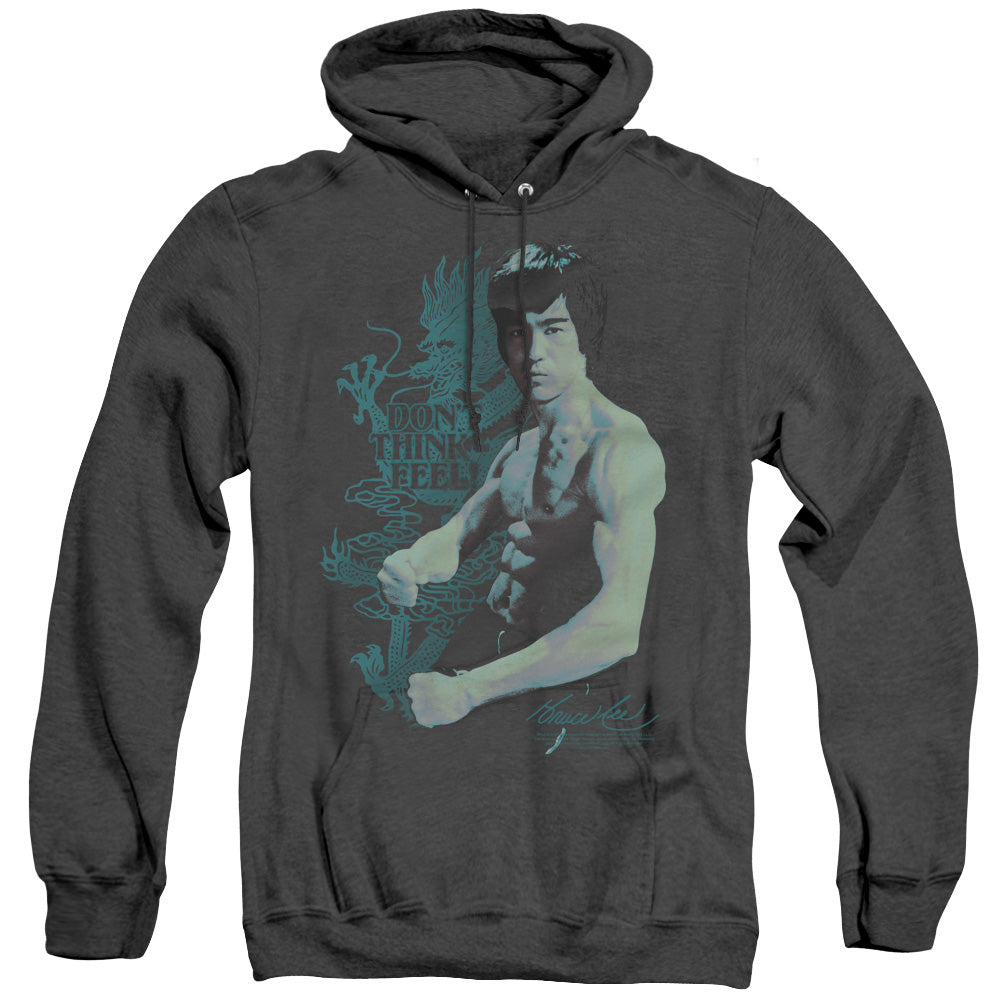 Bruce Lee Feel Heather Mens Hoodie Black