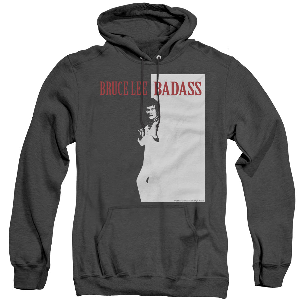 Bruce Lee Badass Heather Mens Hoodie Black