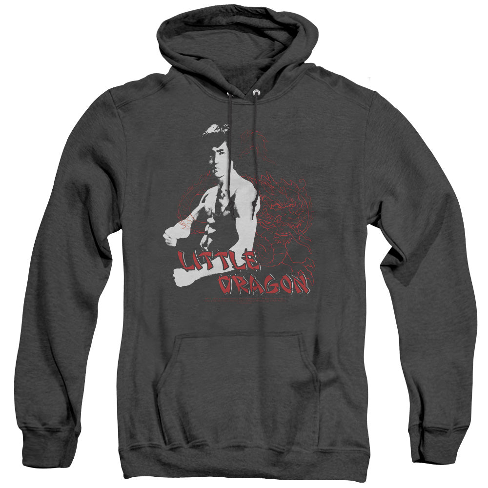 Bruce Lee Little Dragon Heather Mens Hoodie Black