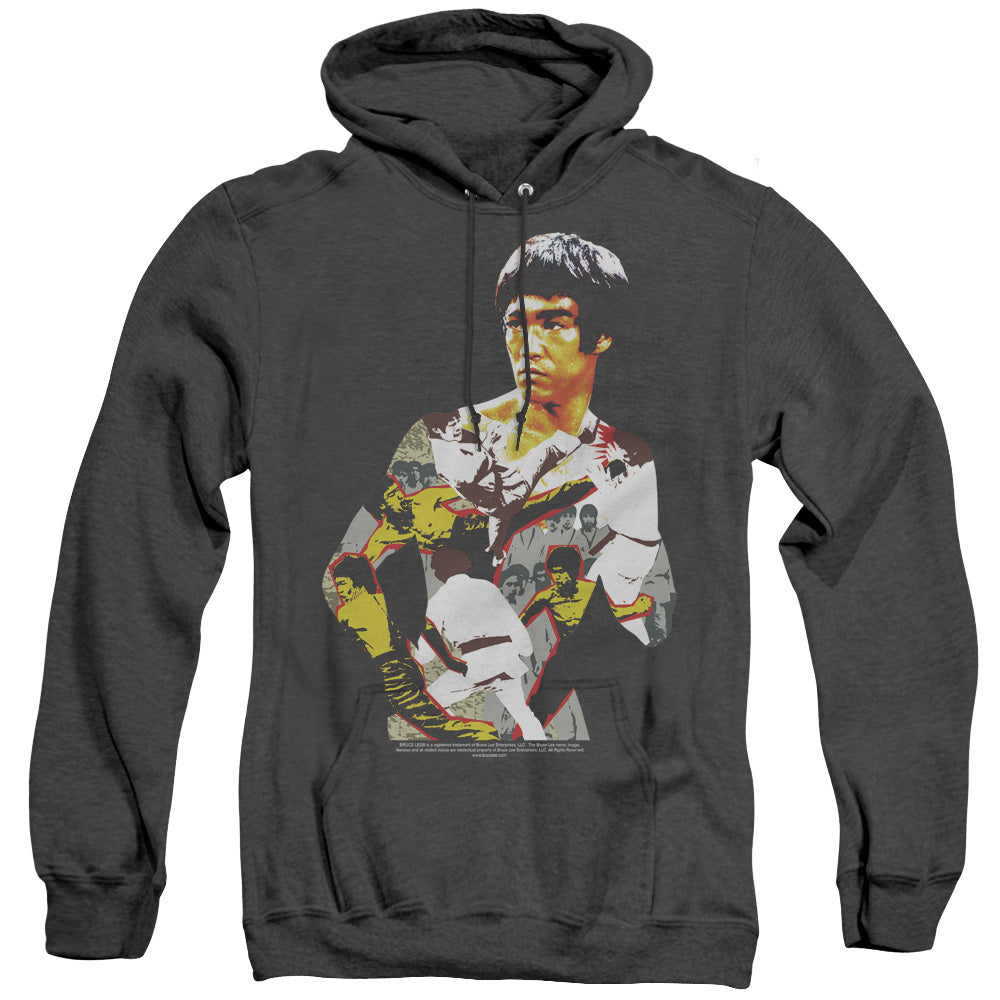 Bruce Lee Body Of Action Heather Mens Hoodie Black