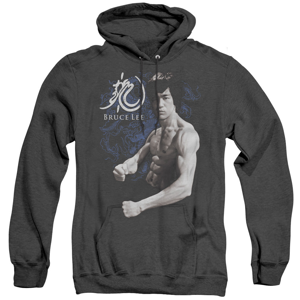 Bruce Lee Dragon Stance Heather Mens Hoodie Black