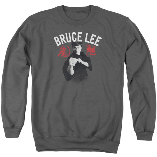 Bruce Lee Ready Mens Crewneck Sweatshirt Charcoal Officially Licensed