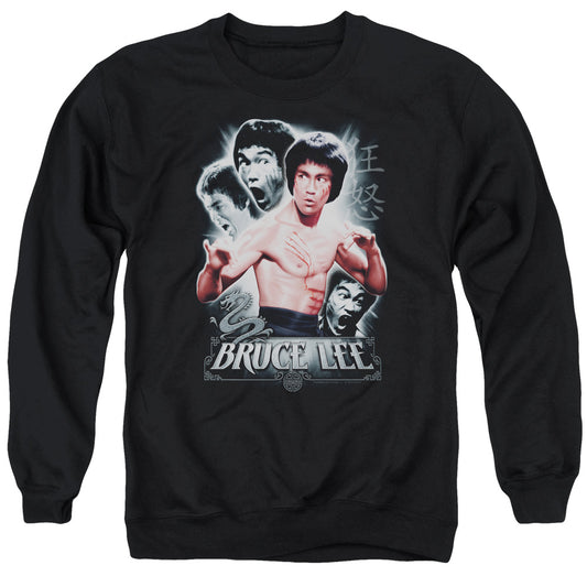 Bruce Lee Inner Fury Mens Crewneck Sweatshirt Black Officially Licensed