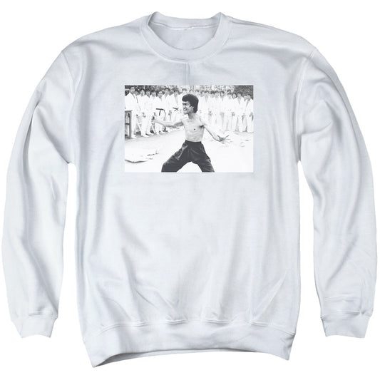 Bruce Lee Triumphant Mens Crewneck Sweatshirt White Officially Licensed