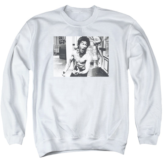 Bruce Lee Full Of Fury Mens Crewneck Sweatshirt White Officially Licensed