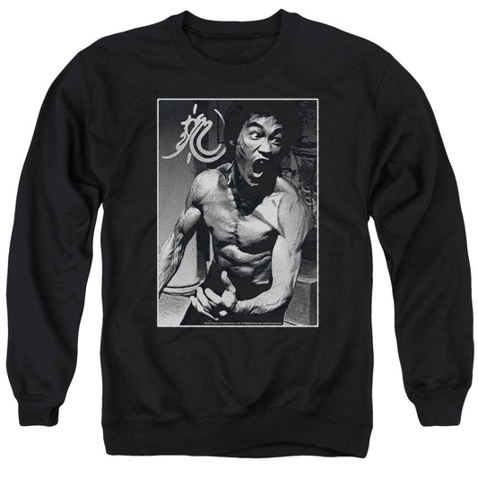 Bruce Lee Focused Rage Mens Crewneck Sweatshirt Black Officially Licensed
