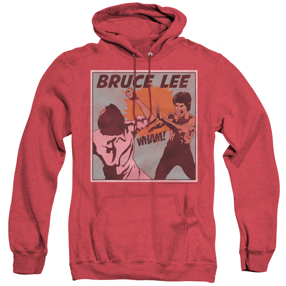 Bruce Lee Comic Panel Heather Mens Hoodie Red