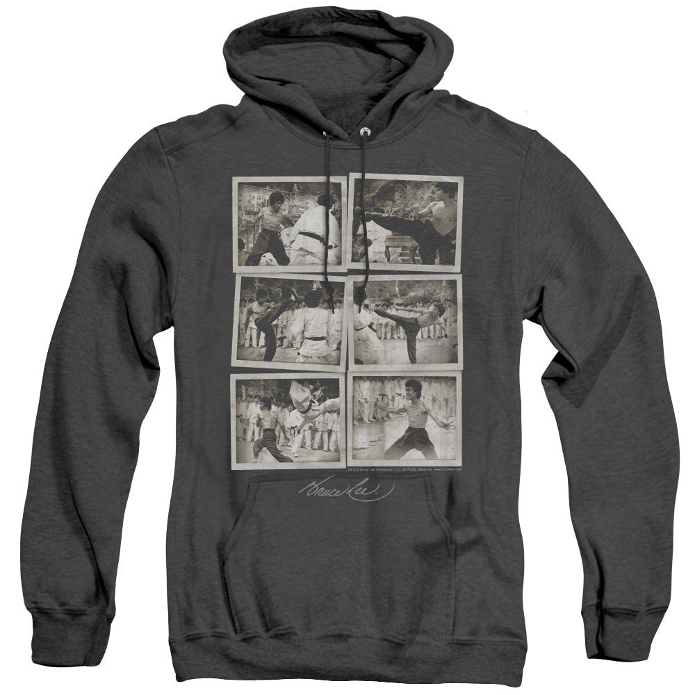 Bruce Lee Snap Shots Heather Mens Hoodie Black