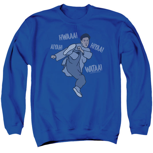 Bruce Lee The Hiya! Mens Crewneck Sweatshirt Royal Officially Licensed