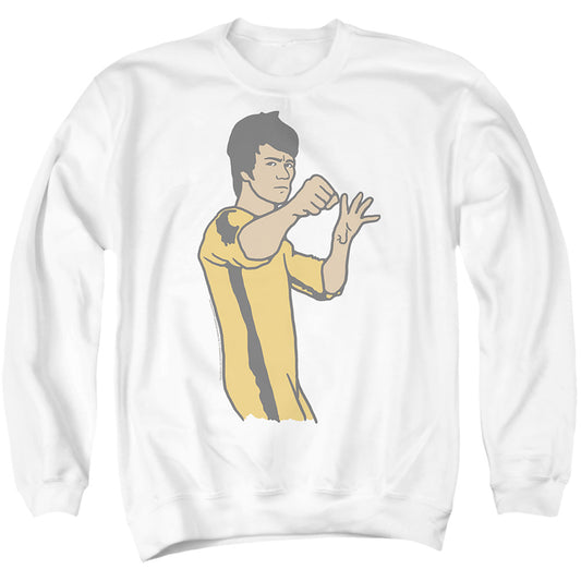 Bruce Lee The On Guard Mens Crewneck Sweatshirt White Officially Licensed