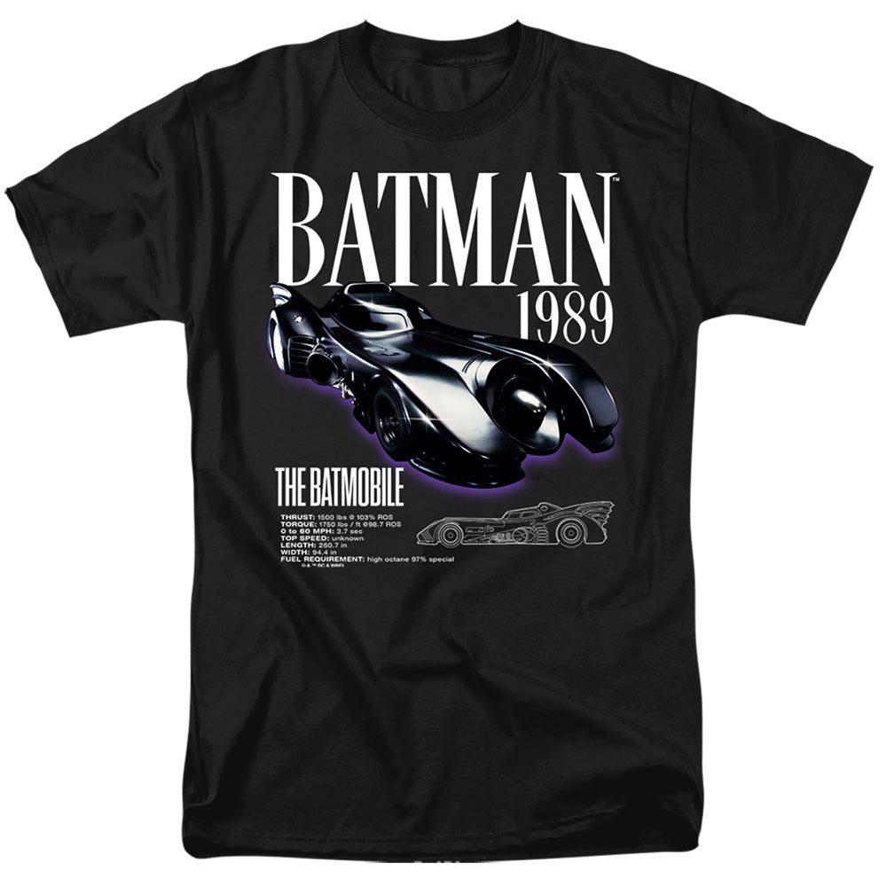 Batman (1989) Batmobile Schematic Mens T Shirt Black
