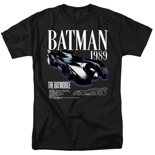 Batman (1989) Batmobile Schematic Mens T Shirt Black