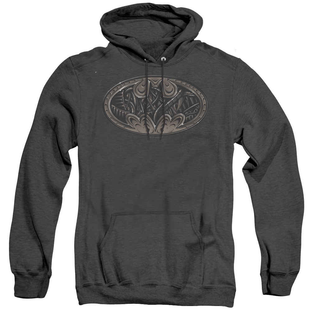 Batman Bio Mech Bat Shield Heather Mens Hoodie Black