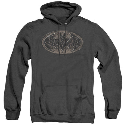 Batman Bio Mech Bat Shield Heather Mens Hoodie Black