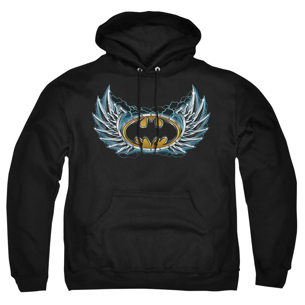 Batman Steel Wings Logo Mens Hoodie Black