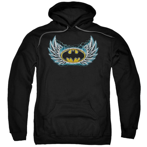 Batman Steel Wings Logo Mens Hoodie Black
