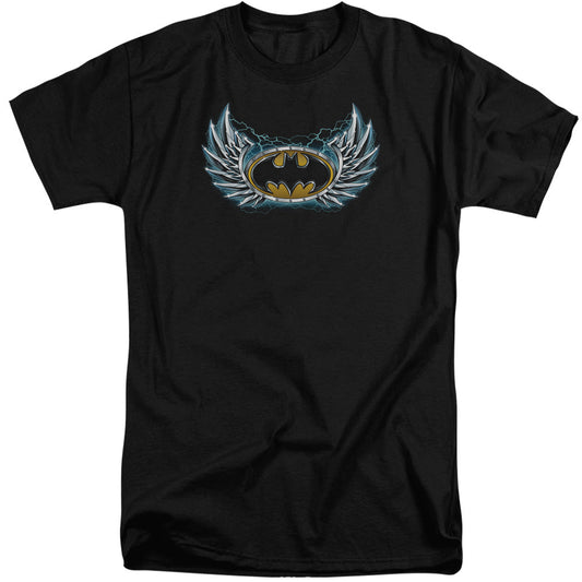 Batman Steel Wings Logo Mens Tall T Shirt Black