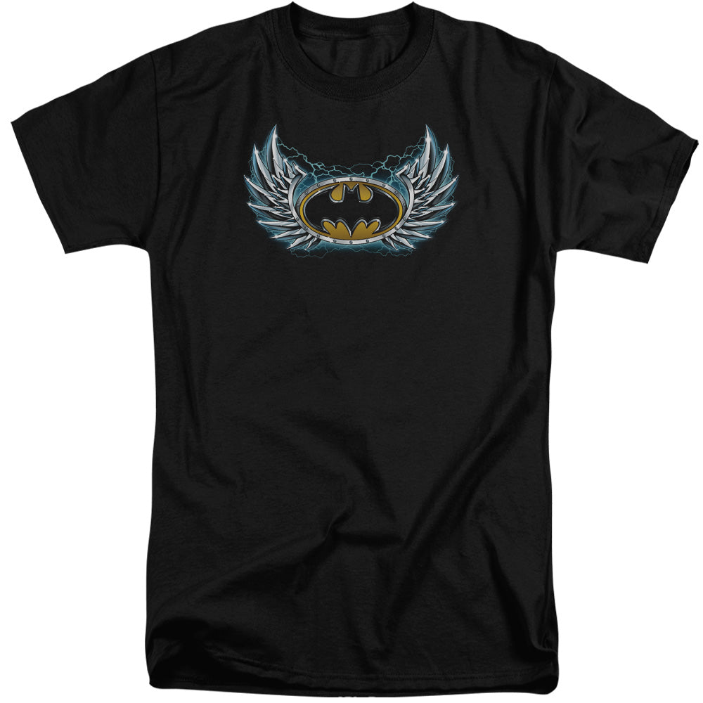 Batman Steel Wings Logo Mens Tall T Shirt Black