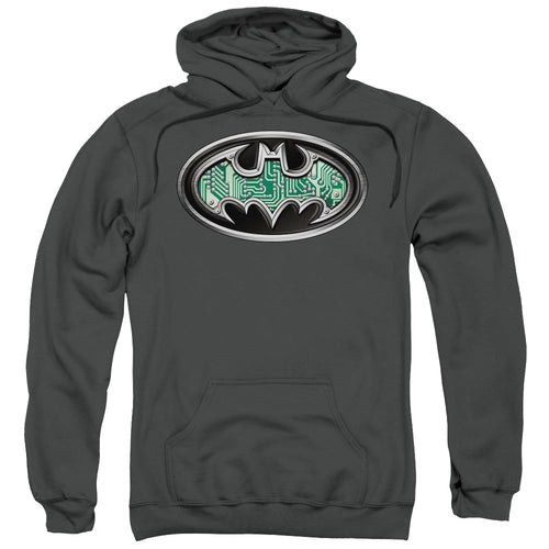 Batman Circuitry Shield Mens Hoodie Charcoal