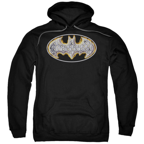 Batman Steel Fire Shield Mens Hoodie Black