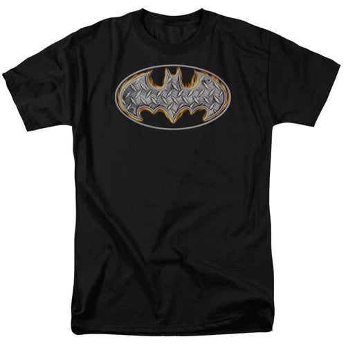 Batman Steel Fire Shield Mens T Shirt Black