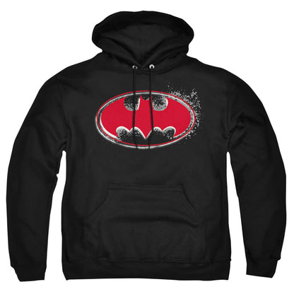 Batman Hardcore Noir Bat Logo Mens Hoodie Black