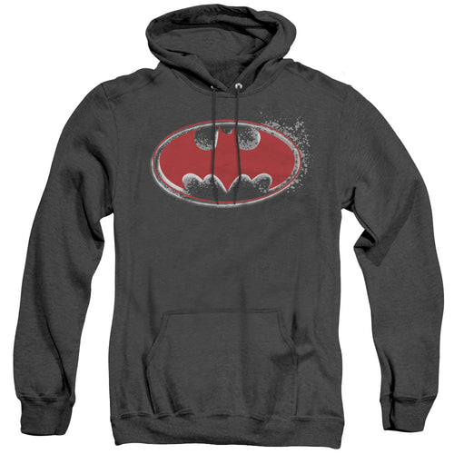Batman Hardcore Noir Bat Logo Heather Mens Hoodie Black