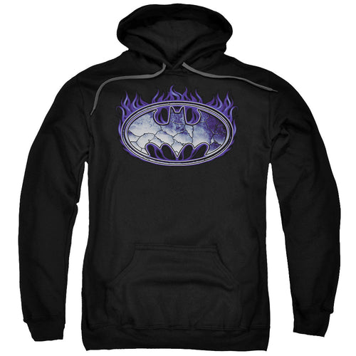 Batman Cracked Shield Mens Hoodie Black