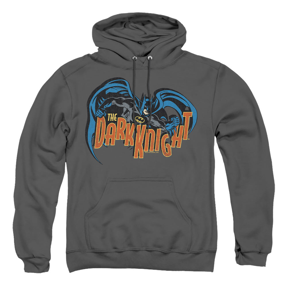 Batman Retro Dark Knight Mens Hoodie Charcoal