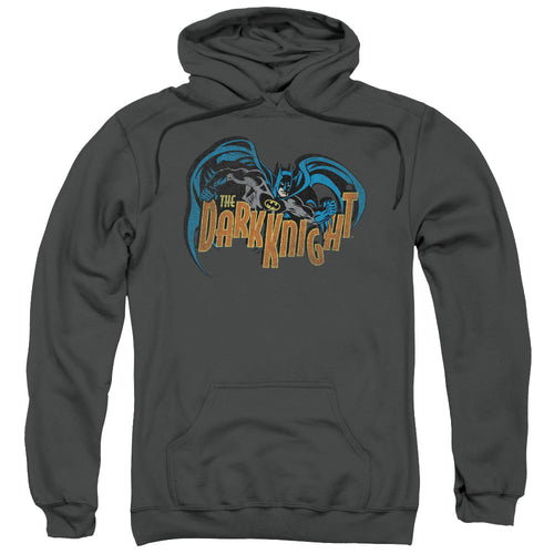 Batman Retro Dark Knight Mens Hoodie Charcoal