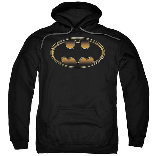 Batman Black & Gold Embossed Mens Hoodie Black