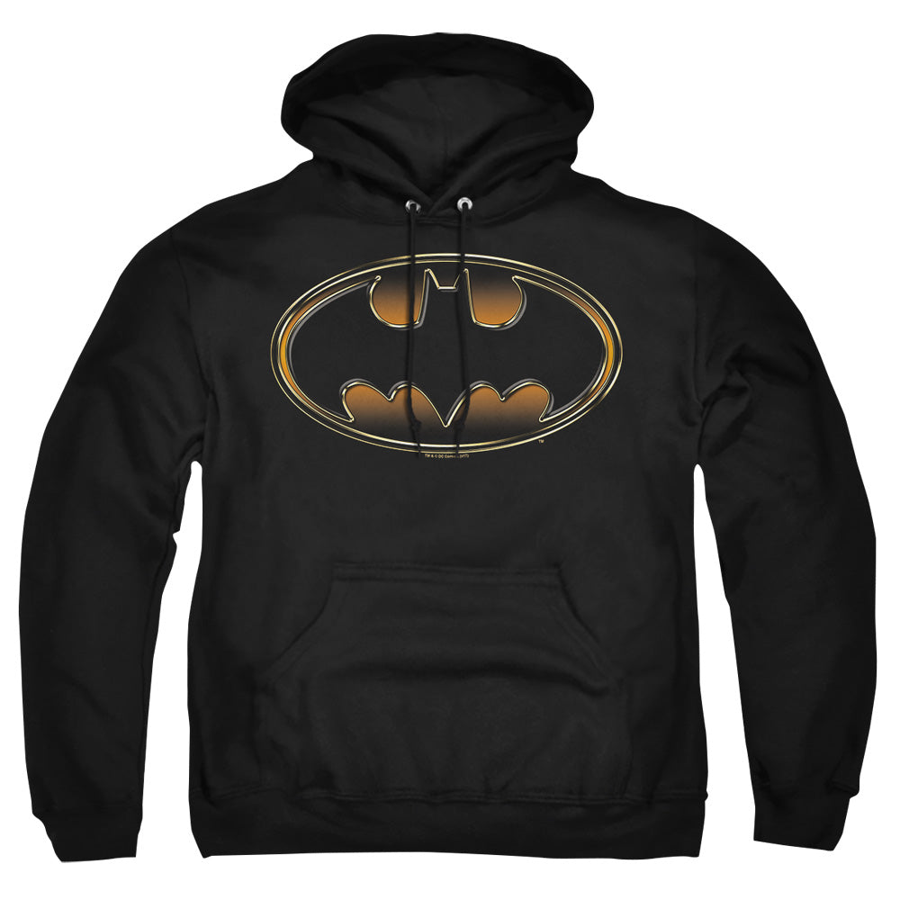 Batman Black & Gold Embossed Mens Hoodie Black