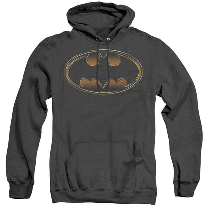 Batman Black & Gold Embossed Heather Mens Hoodie Black