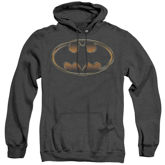 Batman Black & Gold Embossed Heather Mens Hoodie Black