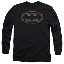 Load image into Gallery viewer, Batman Black &amp; Gold Embossed Mens Long Sleeve Shirt Black
