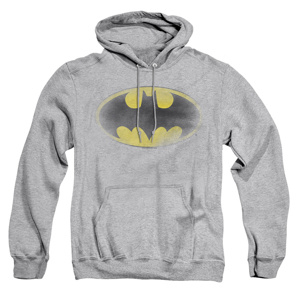 Batman Faded Logo Mens Hoodie Athletic Heather