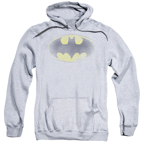 Batman Faded Logo Mens Hoodie Athletic Heather