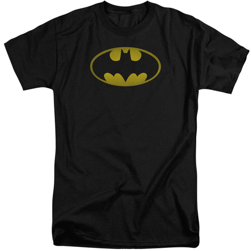 Batman Washed Bat Logo Mens Tall T Shirt Black