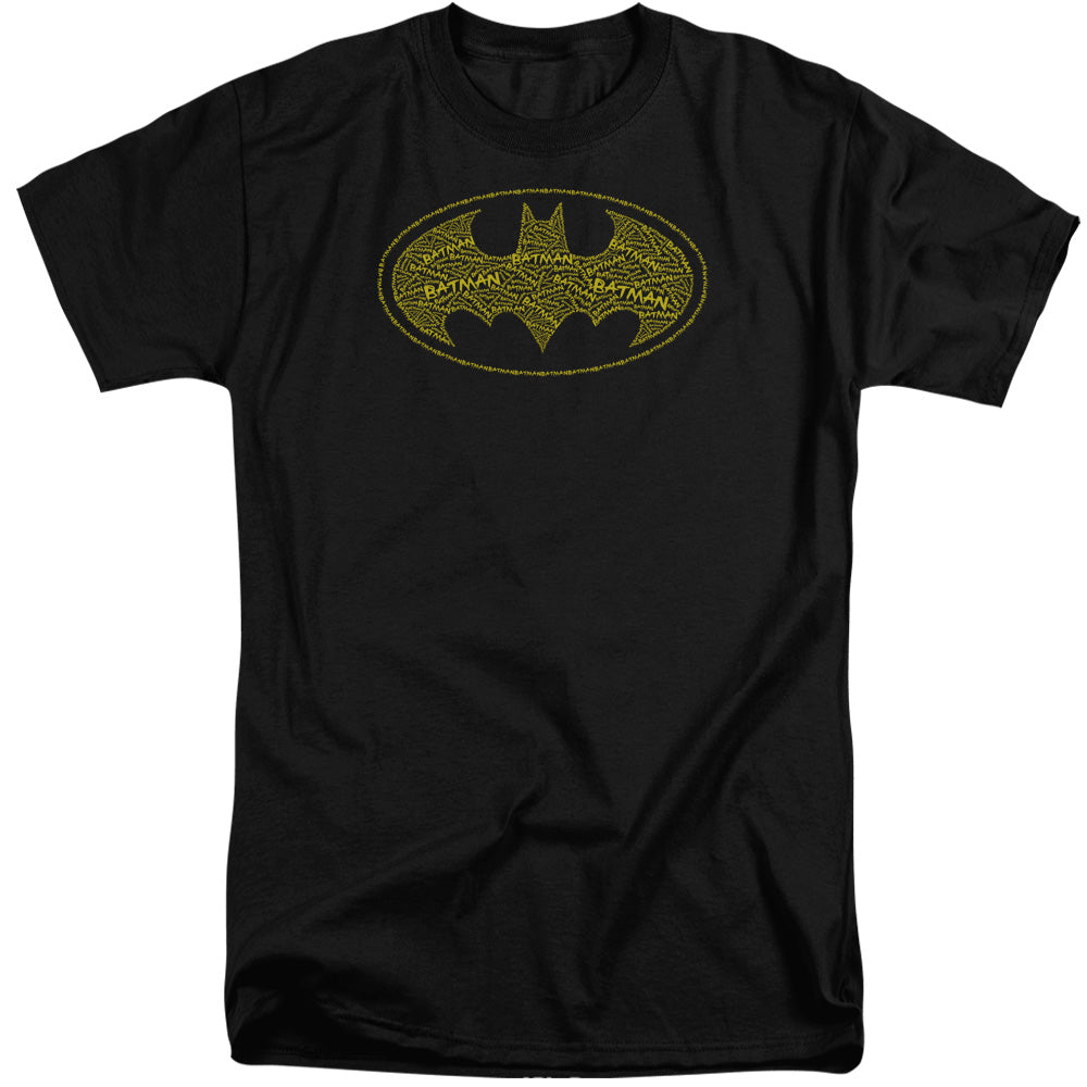 Batman Type Logo Mens Tall T Shirt Black