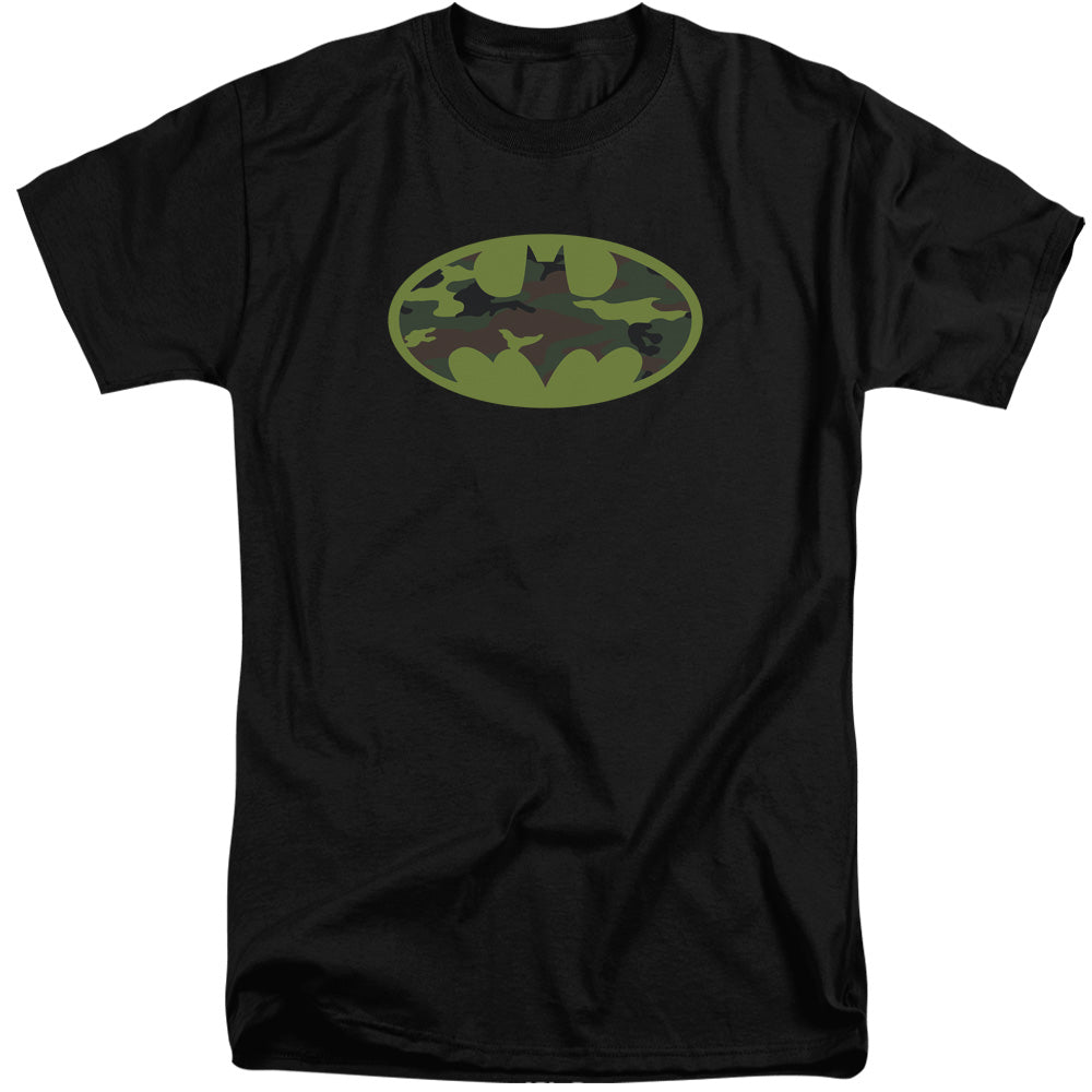 Batman Camo Logo Mens Tall T Shirt Black