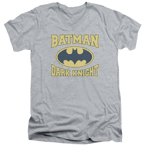 Batman Dark Knight Jersey Mens Slim Fit V Neck T Shirt Athletic Heather