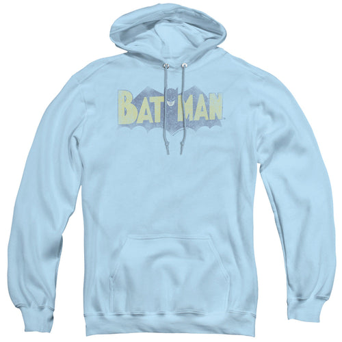 Batman Vintage Logo Mens Hoodie Light Blue
