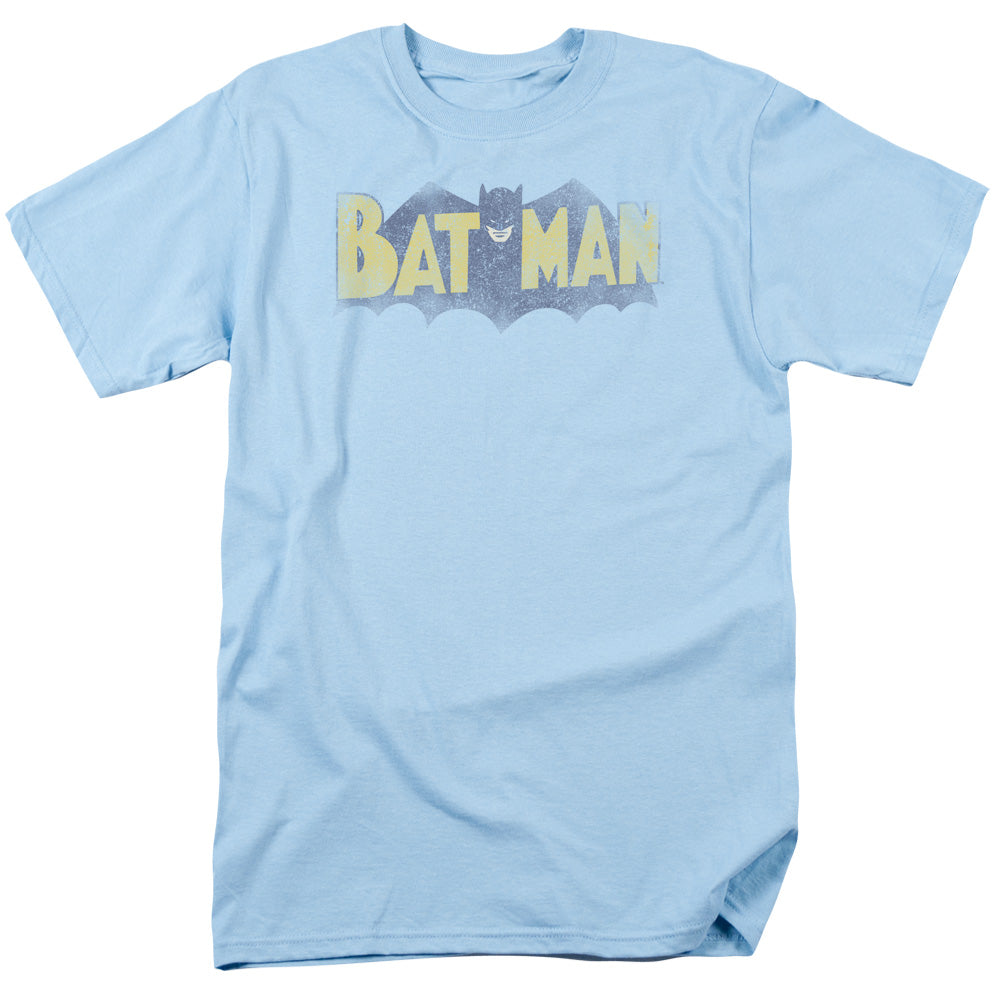 Batman Vintage Logo Mens T Shirt Light Blue