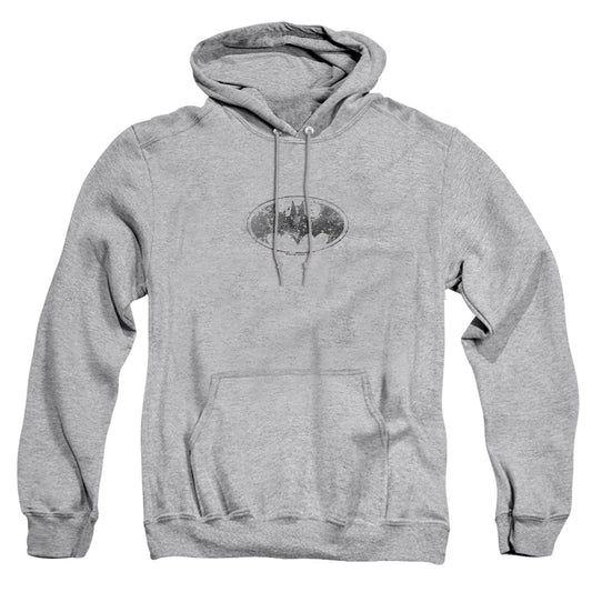 Batman Burned & Splattered Mens Hoodie Athletic Heather