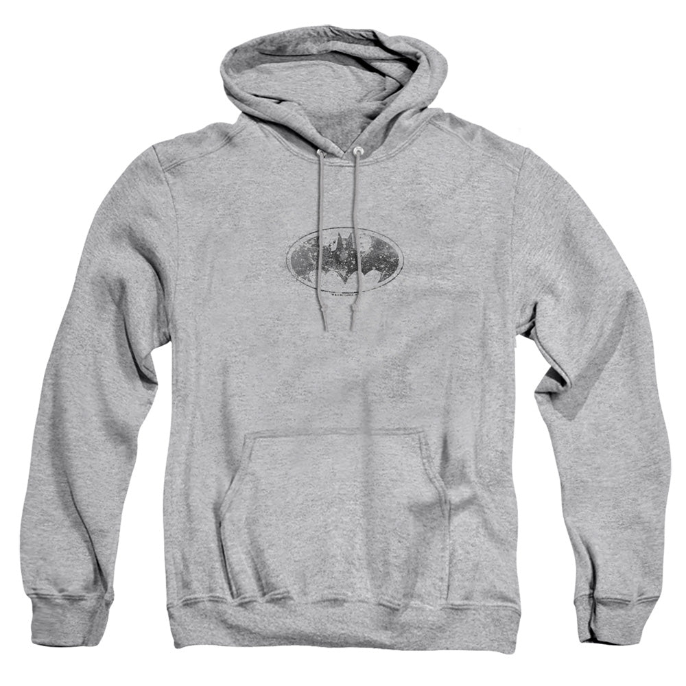 Batman Burned & Splattered Mens Hoodie Athletic Heather