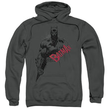 Load image into Gallery viewer, Batman Sketch Bat Red Logo Mens Hoodie Charcoal
