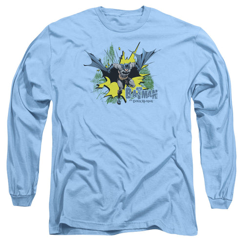 Batman City Splash Mens Long Sleeve Shirt Carolina Blue