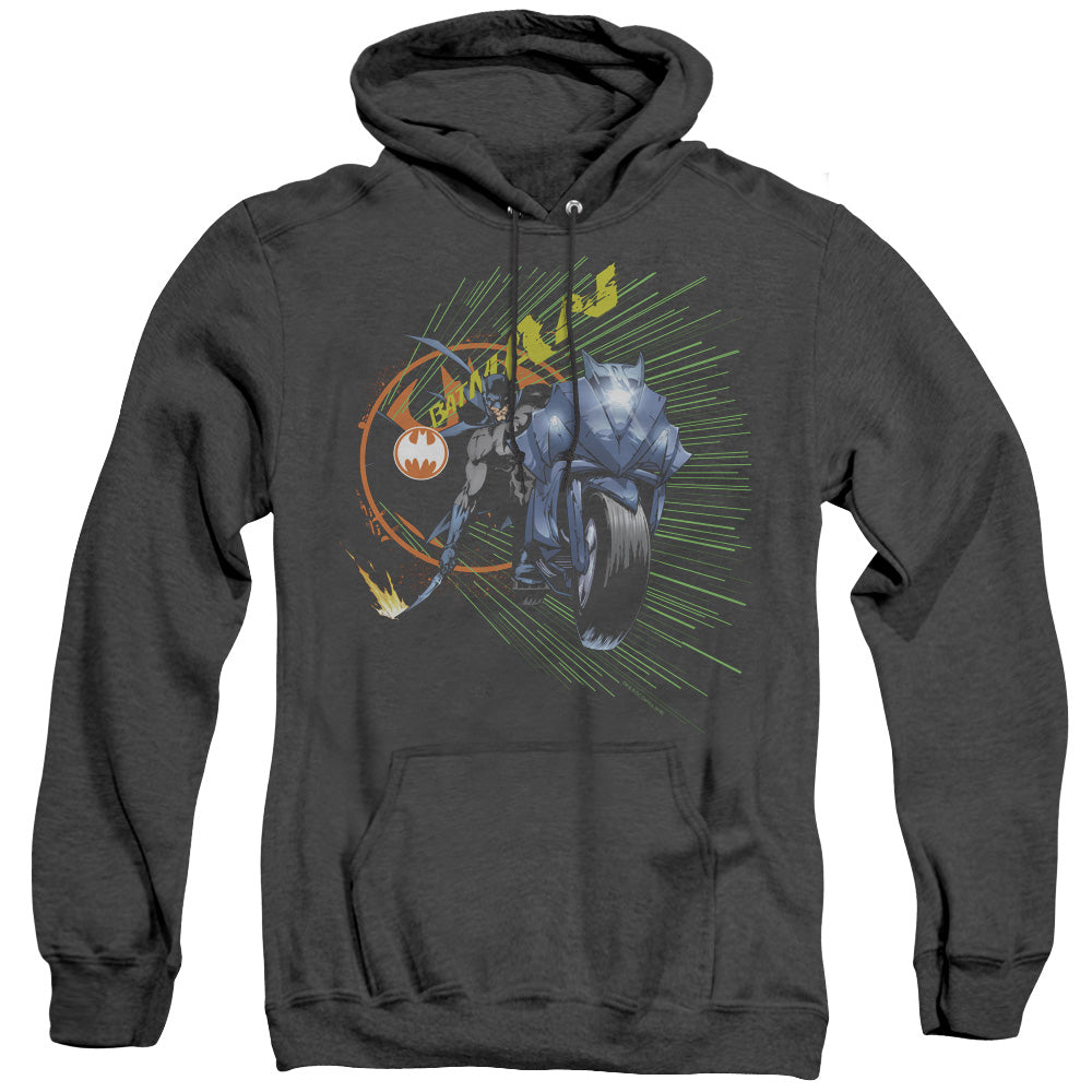 Batman Batcycle Heather Mens Hoodie Black
