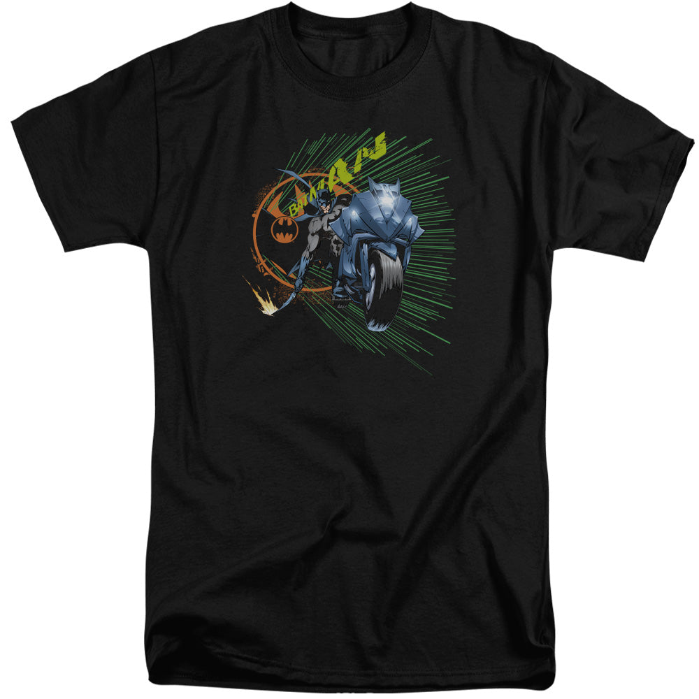 Batman Batcycle Mens Tall T Shirt Black